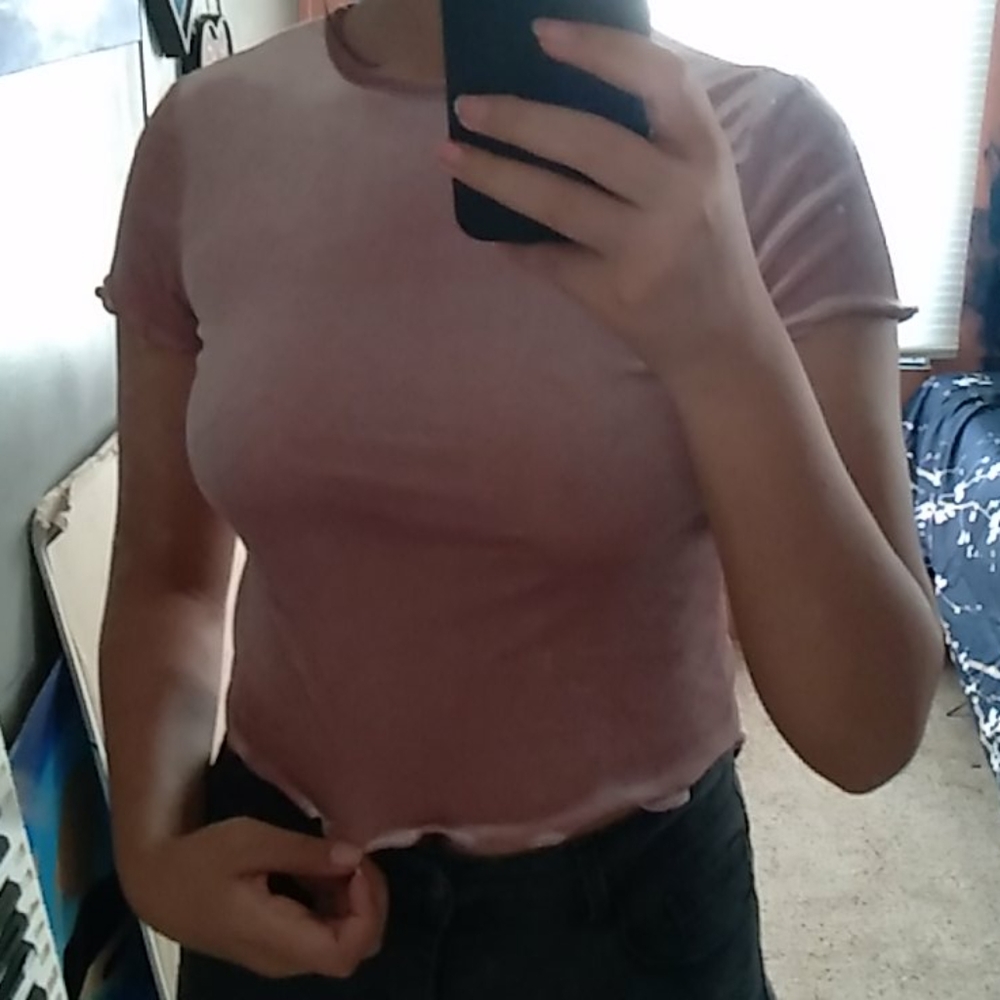 Pink Cropped Shirt